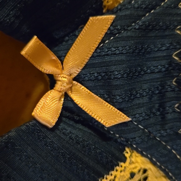 Elegant Cream and Blue Lace Lingerie Set - Picture 6 of 7